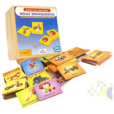Imagem de Jogo Da Memória Meus Brinquedos Infantil Educativo Madeira - sonho de 