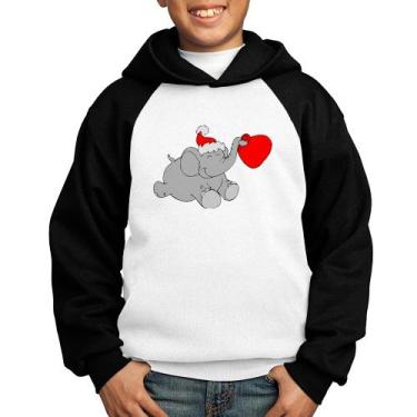 Imagem de Moletom Infantil Elefante Noel - Foca na Moda, Branco, Preto, 4