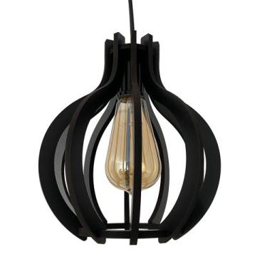 Imagem de Luminária Lustre Pendente Madeira Teto Sala Quarto Cozinha Balcão Pequ