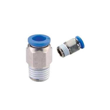 Imagem de Conexão Pneumática Reta Macho Rosca 1/2 Npt Tubo 6mm - 4 Pçs - LAB