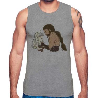 Imagem de Regata Khal Drogo e Daenerys Targaryen - Foca na Moda, Cinza, GGG