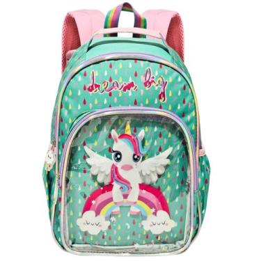 Imagem de Mochila De Costas Escolar Infantil Grande Meninas Unicórnio - Denlex, 
