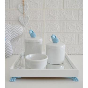 Imagem de Kit Higiene Porcelana Bebê Bandeja Maternidade K049 Ovelha - Ciranda A