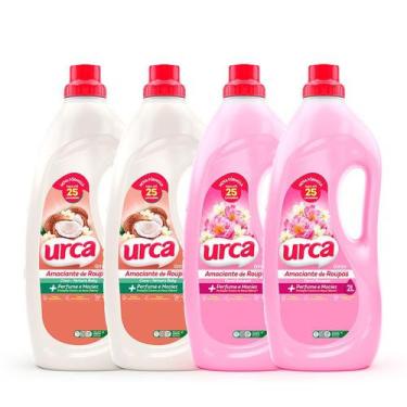 Imagem de Kit 2 Amaciante Urca Ternura Baby - 2l + 2 Amaciante Urca Floral Rosa 