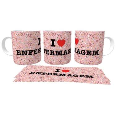 Imagem de Caneca polimero plástico copo  I Love Enfermagem - Empório Dutra