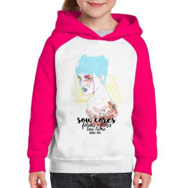 Imagem de Moletom Infantil Sou eu - Foca na Moda, Branco, Rosa, 8