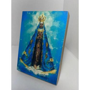 Imagem de Imagem de nossa senhora aparecida ícone em madeira - ARTESANAL