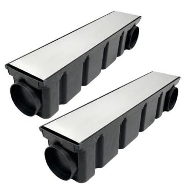 Imagem de Ralo Invisível 10x100 Cola Piso 2 em 1 Coletor Modular Kit - FICONE & 