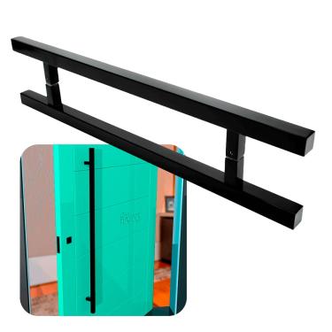 Imagem de Puxador Portas Duplo Aço Inox Preto Aristocrata 1,5 m para portas: pivotantes/madeira/vidro temperado/porta alumínio e portões