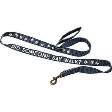 Imagem de Primitives by Kathy Coleira para cães - Did Someone Say Walk, azul, 72 polegadas x 1,5 polegadas