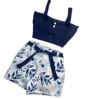 Imagem de Conjunto Plus Size Feminino Cropped Short Estampado 1831 - Bellucy Mod