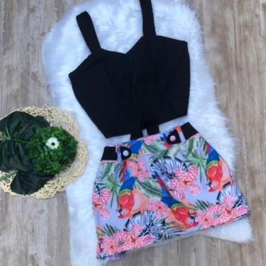 Imagem de Conjunto Plus Size Feminino Cropped Short Botão Roupas - Bellucy Modas