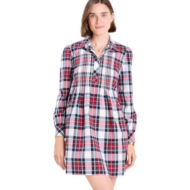 Imagem de vineyard vines Vestido feminino Pintuck Popover, Xadrez - Boné branco, M