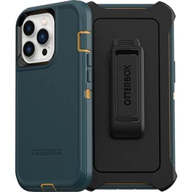 Imagem de OtterBox Capa para iPhone 13 Pro (apenas) Defender Series - verde caçador, resistente e durável, com proteção de porta, inclui clipe de suporte para coldre