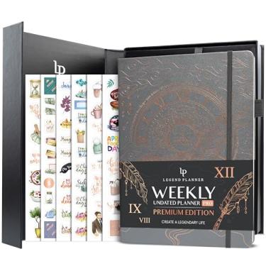 Imagem de Legend Planner Agenda PRO Premium, grande, sem data, semanal, mensal e de orçamento, com rastreador de hábitos, organizador de vida para gerenciamento de tempo e tarefas, definição de metas e