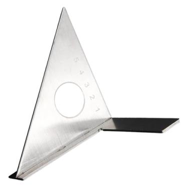 Imagem de Baoblaze Régua triangular de medição de ângulo múltiplo 3D, ferramenta versátil de carpintaria em aço inoxidável