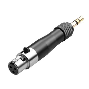 Imagem de QIANRENON Adaptador de fone de ouvido de 3,5 mm para mini XLR TRS 3,5 mm macho para microfone fêmea Mini XLR de 3 pinos, conector com trava de 1/8 para Mini XLR conversor de áudio balanceado, para