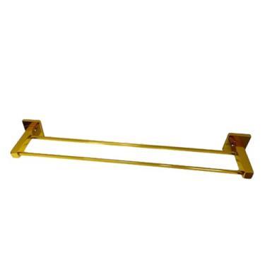 Imagem de Porta Toalha Banho Duplo Quadrado Dourado