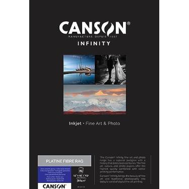 Imagem de Canson Infinity Platine fibra de 310 gsm, papel de jato de tinta branco natural, A3+, caixa com 25 folhas