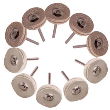 Imagem de Roda de polimento para acessórios de ferramentas rotativas, kit de broca de polimento de joias de feltro de lã de algodão, roda de couro