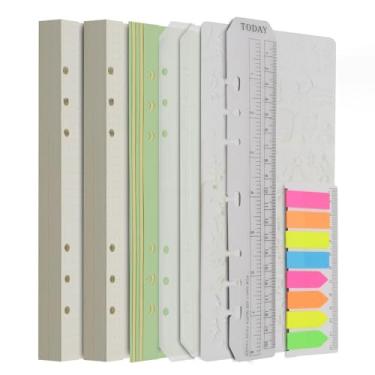 Imagem de Wonderpool A5 refil de papel quadriculado de pontos, 320 páginas, papel grosso de 100 g/m² para fichário de 6 anéis/buracos, com marcador de página divisores de estênceis (papel quadriculado A5)