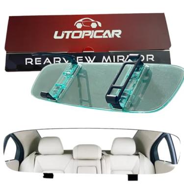 Imagem de Espelho retrovisor universal para carro - grande angular e panorâmico com clipe - espelho de ponto cego curvo de fácil montagem - retrovisor estendido para carro, caminhão e jipe