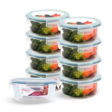 Imagem de Kit 9 Potes de Vidro Redondo com Tampa Hermética 620ml (Azul)