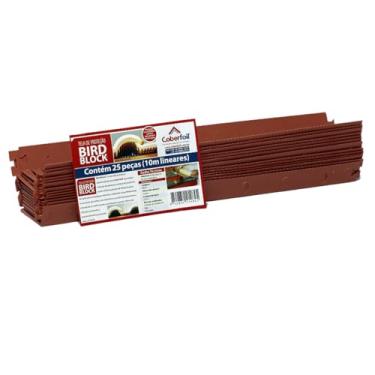 Imagem de Passarinheira Universal para Telhado 10m (Pacote 25un) Anti Pragas Pássaros Morcego Pombos Animais Peçonhentos Tela Proteção Plástico Camundongos Ratos Cores Adaptável Ajustável Dobrável (Terracota)
