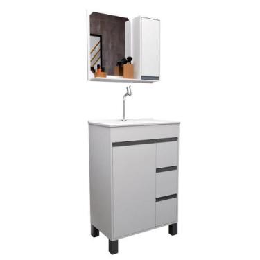 Imagem de Gabinete Armário Para Banheiro Fit Style 60 Branco - Gabinetto