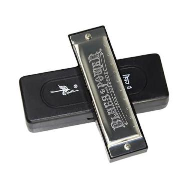 Imagem de Harmonica 10 Buracos Bruce Senior Blues - Com Caixa de Latão e Aço Ino