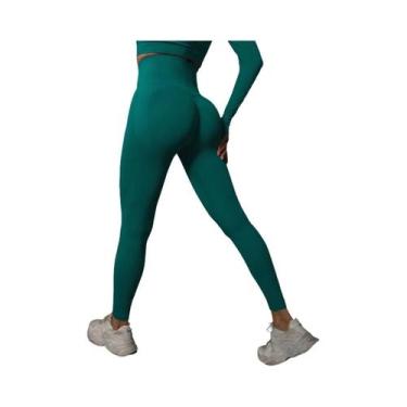 Imagem de Leggings de Ginástica de Cintura Alta Sem Costura para Mulheres - Leva