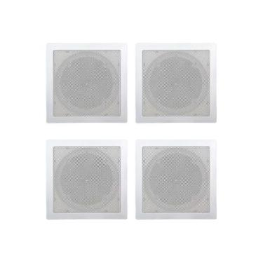 Imagem de Kit 4 Base Arandela de Teto Quadrada Plastico Fiamon Para Alto Falante