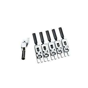 Imagem de Selas de ponte Tremolo, 6 peças de selas de tremolo de ponte rolante para acessórios de substituição de guitarra elétrica Floyd Rose (prata)