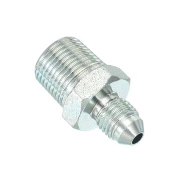 Imagem de PATIKIL Conector adaptador de tubo 7/40.6 cm macho 37 ° Flare JIC x 3/20.3 cm macho R encaixe de tubo restritor de alimentação de óleo conector hidráulico para sistema de tubulações de água a vapor de