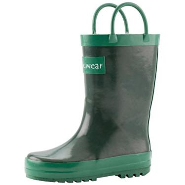 Imagem de OAKI Botas de chuva infantis - Botas de chuva infantis perfeitas para qualquer clima - Botas de chuva de borracha durável para bebês mantêm os pezinhos secos, leves à prova d'água com alça fácil de