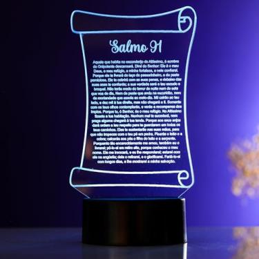 Imagem de PopLumos - Luminária led 3d/ abajur de mesa - salmo 91