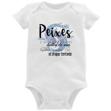 Imagem de Body Bebê Sou de Peixes - Foca na Moda, Branco, GG