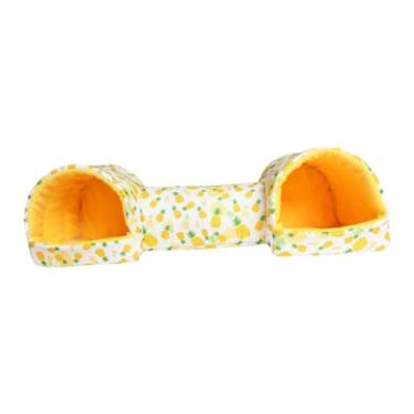 Imagem de ＡＷＨＡＯ Túnel de túnel de hamster porquinhos -da -índia de túnel de túnel de túnel de brinquedo de brinquedo respirável lavável caverna macia para, Abacaxi Amarelo
