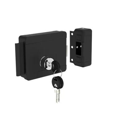 Imagem de Fechadura Elétrica Soprano 12V com Cilindro Ajustável Preto - 000013