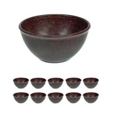 Imagem de 10UN TIGELA 300ml BOWL CUMBUCA SOPA CALDO MARROM ESCURO - Evo