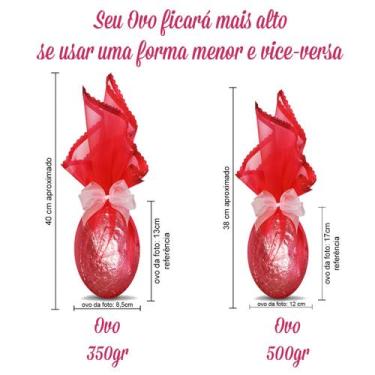 Imagem de 10 Embalagens para Ovo de Páscoa 350gr e 500gr em Tecido - Fitas e Fes