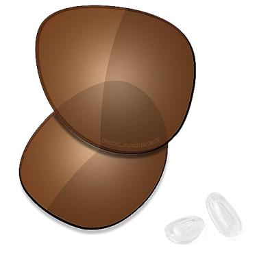 Imagem de SAUCER Lentes de reposição premium e protetores de nariz para óculos de sol Oakley Elmont M OO4119-58 mm High Defense - marrom âmbar polarizado