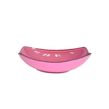 Imagem de CUBA DE VIDRO OVAL CHANFRADA 46CM ROSA