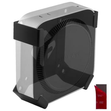 Imagem de IFCASE Suporte para Mac mini M4 Pro, monitor traseiro, embaixo da mesa, suporte de parede para Mac mini M4/M4 Pro 2024 compatível com suporte VESA com almofada antiarranhões (preto (com adesivo), 1