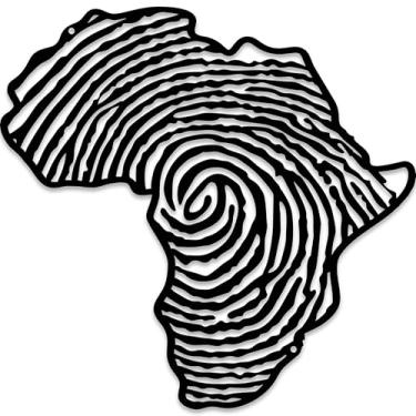 Imagem de Xedatric Mapa de parede de metal africano com impressão digital africana - decoração de parede africana ideal para inauguração de casa, sala de estar e acima da cama, um ótimo presente para amigos