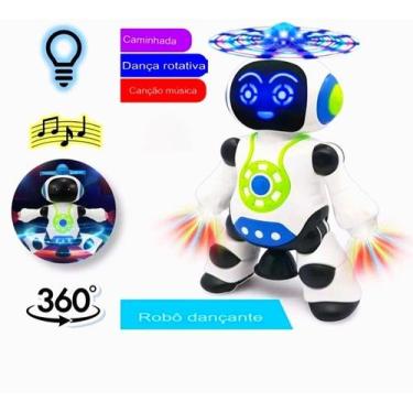 Imagem de Brinquedo Musical Infantil Robô Dançarino Gira 360 Com Helice Sons e L