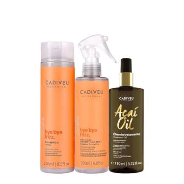 Imagem de Kit Cadiveu Professional Bye Bye Frizz Shampoo Selagem Gradativa e Açaí Oil 110 (3 produtos)