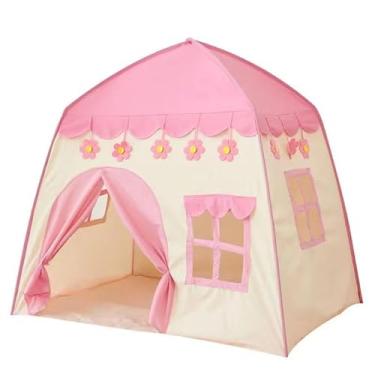 Imagem de Barraca Tenda menina cabana casa menino Dobrável Menor com/sem luz(Rosa Flor)