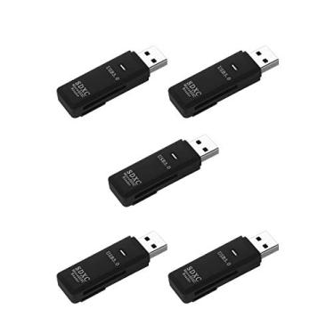Imagem de Leitor de cartão USB CFIKTE 2 em 1 USB 3.0 adaptador de leitor de cartão de memória de alta velocidade para Micro SD, Micro SDHC, Micro SDXC, TF, cartão SD, SDHC, SDXC, Hub de dois compartimentos, até 5 Gbps de velocidade de escrita e leitura, 5 PACK, 2
