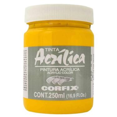 Imagem de Tinta Acrílica Corfix 250ml Amarelo Cádmio Escuro 124 G1, 124 - AMAREL